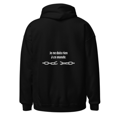 Hoodie Signature Primaire – Je ne dois rien à ce monde